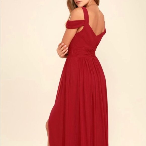 Gorgeous and Elegant Lulu's Red Wine Gown - Picture 5 of 9